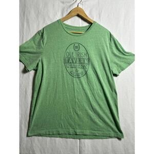 Ole Irish Tavern Whiskey Ales Graphic T‑Shirt XL Green Vintage Style